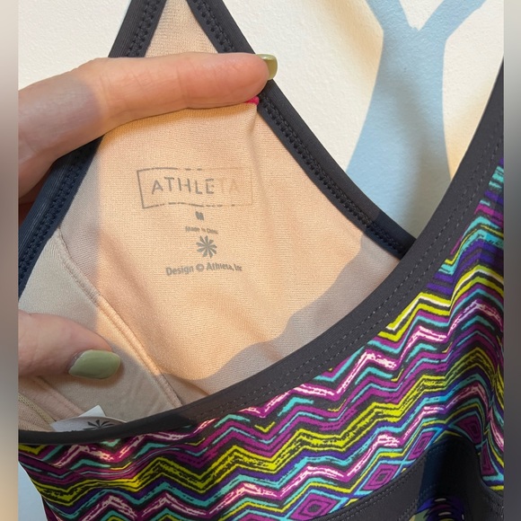 Athleta Swim Dress Paisley Blue/Purple/Grey. Size Medium - Picture 6 of 6